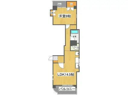 レジデンス伊月(1LDK/2階)の間取り写真