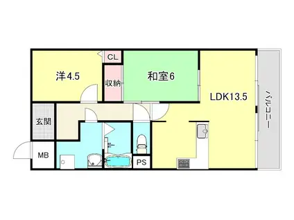 グリーンハウス大石(2LDK/3階)の間取り写真