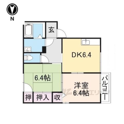 コア南高田(2DK/2階)の間取り写真