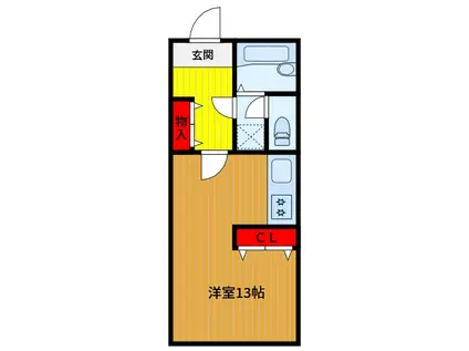 ワイマークラット(ワンルーム/11階)の間取り写真