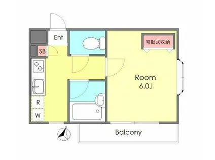 ヴァレクール(1K/2階)の間取り写真