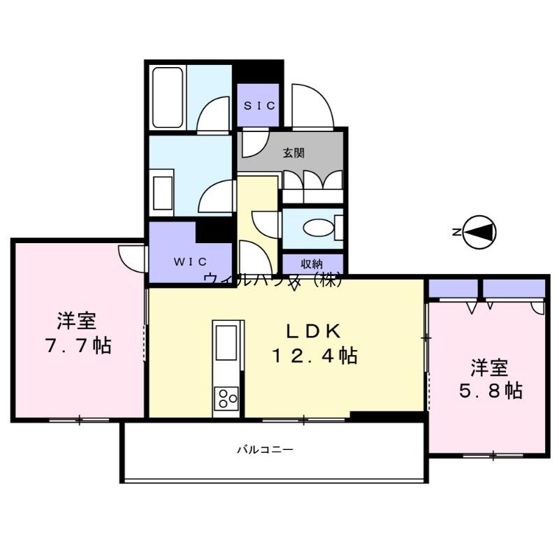 シャーメゾン静永(2LDK/2階)の間取り写真
