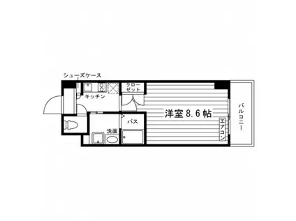 クレインコートⅡ(1K/2階)の間取り写真