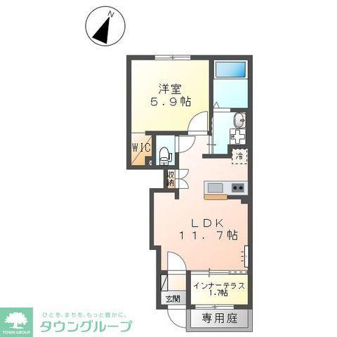 ルビアベルデ(1LDK/1階)の間取り写真