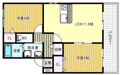 プレミール(2LDK/2階)の間取り写真