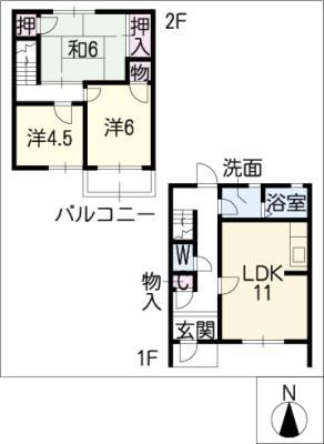 グレイスヴィラA(3LDK/2階)の間取り写真