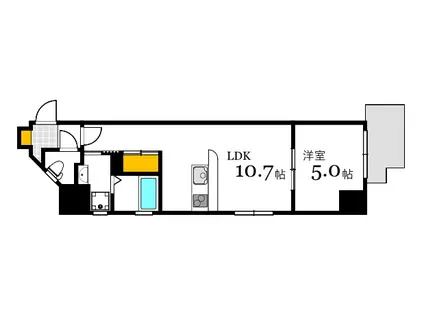LION銀山(1LDK/3階)の間取り写真