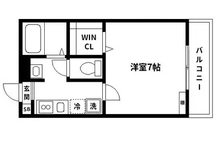 グレースヴィラ(1K/1階)の間取り写真