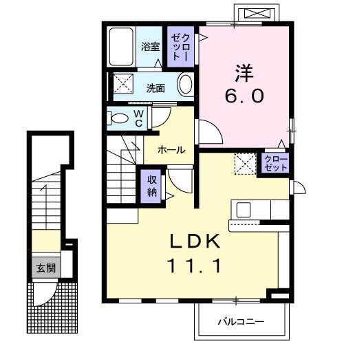 サンリット(1LDK/2階)の間取り写真