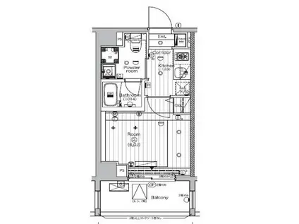 シーフォルム学習下(1K/6階)の間取り写真