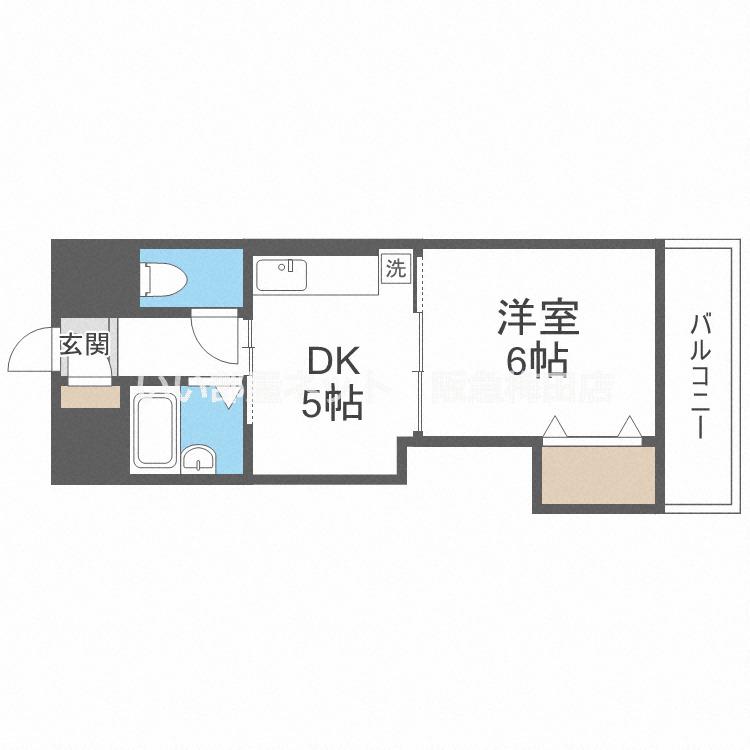 ロイヤルハイツ菅原(1DK/4階)の間取り写真