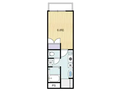 ピエ・タ・テール新庄(1K/3階)の間取り写真