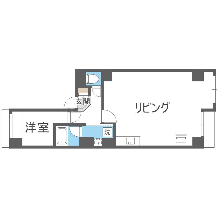 ビーマックスビル(1LDK/5階)の間取り写真