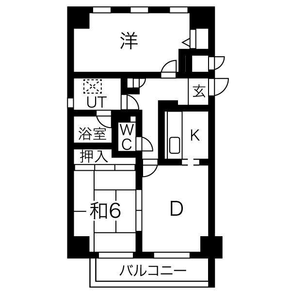 グレース堀田(2DK/4階)の間取り写真