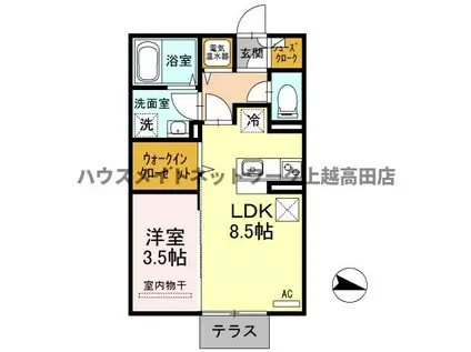 グランファミーユB(1LDK/1階)の間取り写真