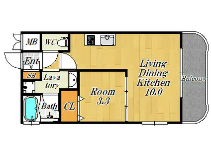 プレジオ・福島(1LDK/5階)の間取り写真