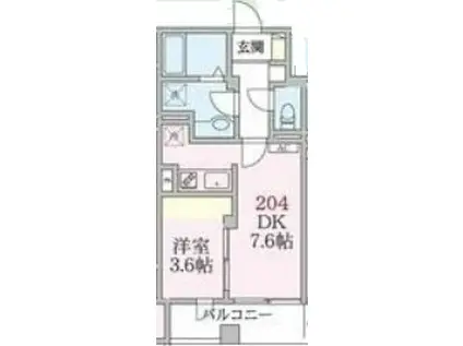 アローマ王子本町(1DK/2階)の間取り写真