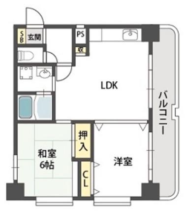 グローリーヨシダ(2LDK/7階)の間取り写真