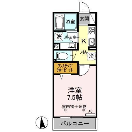 レフィナード(1K/2階)の間取り写真
