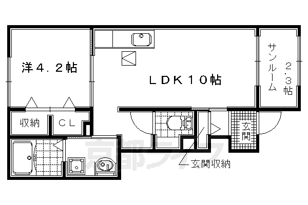 サニ-フラットII(1LDK/1階)の間取り写真