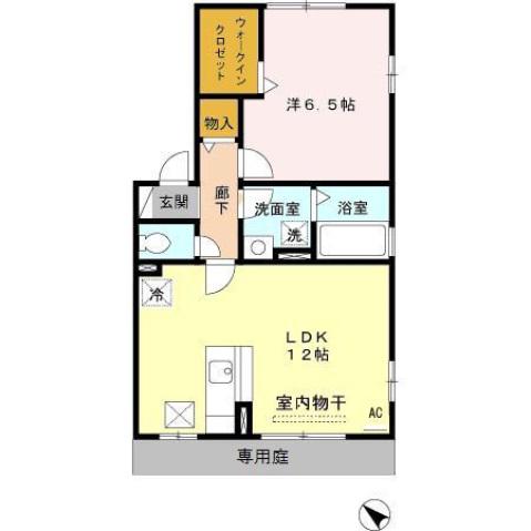 エターナルガーデン(1LDK/1階)の間取り写真