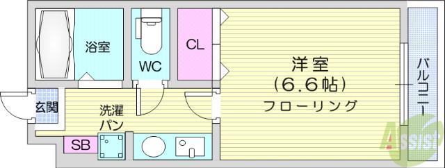 TS五輪ビル(1K/4階)の間取り写真