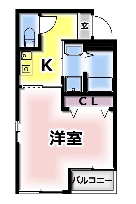 ブリックメゾン金剛(1K/2階)の間取り写真