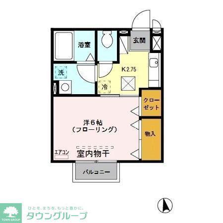 ヴェルドミール(1K/1階)の間取り写真