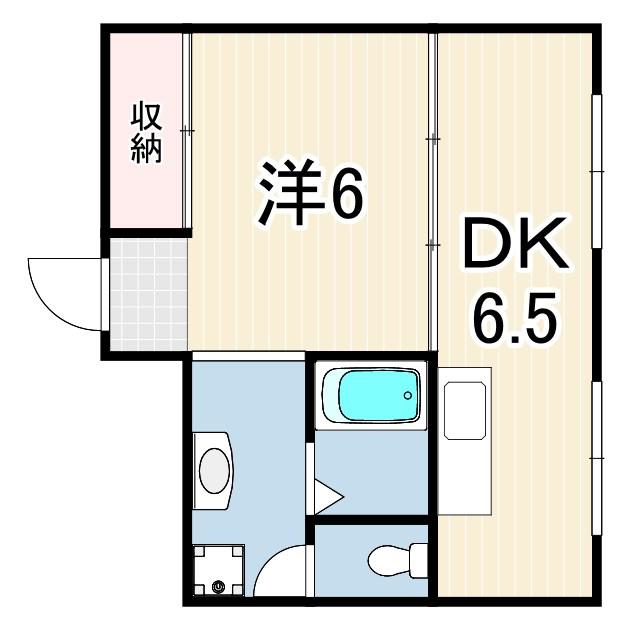 ぺディハイツ塚口(1DK/1階)の間取り写真