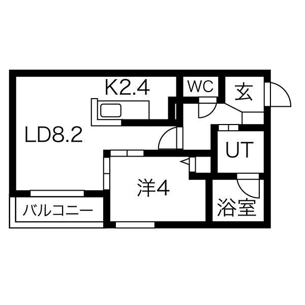 コートロティ宮の森(1LDK/3階)の間取り写真