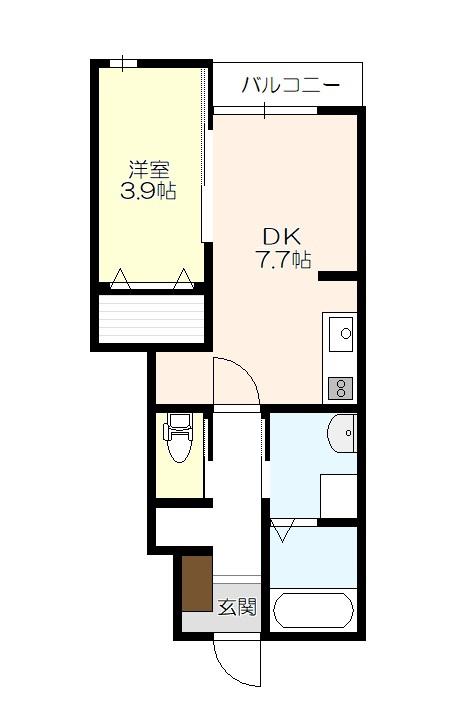 RIZN/I(1DK/1階)の間取り写真
