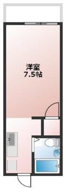 ヴィラタナベ(ワンルーム/1階)の間取り写真