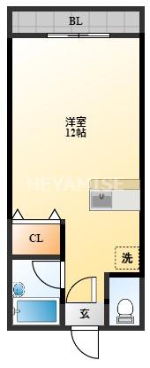 八坂マンション(ワンルーム/3階)の間取り写真