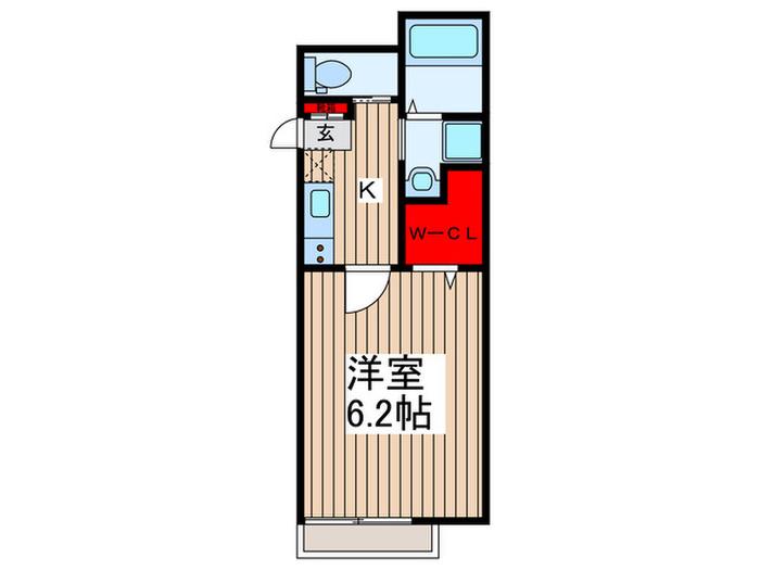 BELLA CASA 中浦和(1K/2階)の間取り写真
