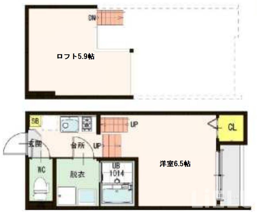 KMDハウス(1K/1階)の間取り写真