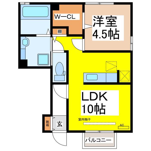 BURG(1LDK/1階)の間取り写真