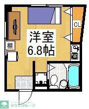 リバーサイド久米川(ワンルーム/3階)の間取り写真