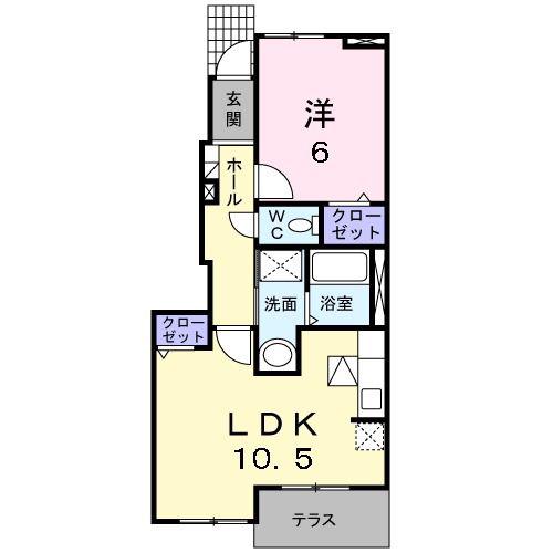 グレイスコート(1LDK/1階)の間取り写真