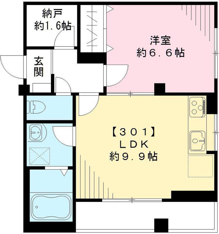 ビューノたかの台(1LDK/3階)の間取り写真