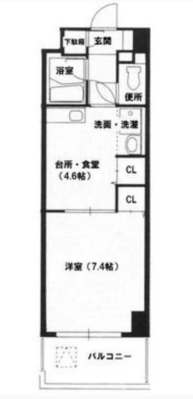 パルロイヤル東古松(1DK/3階)の間取り写真