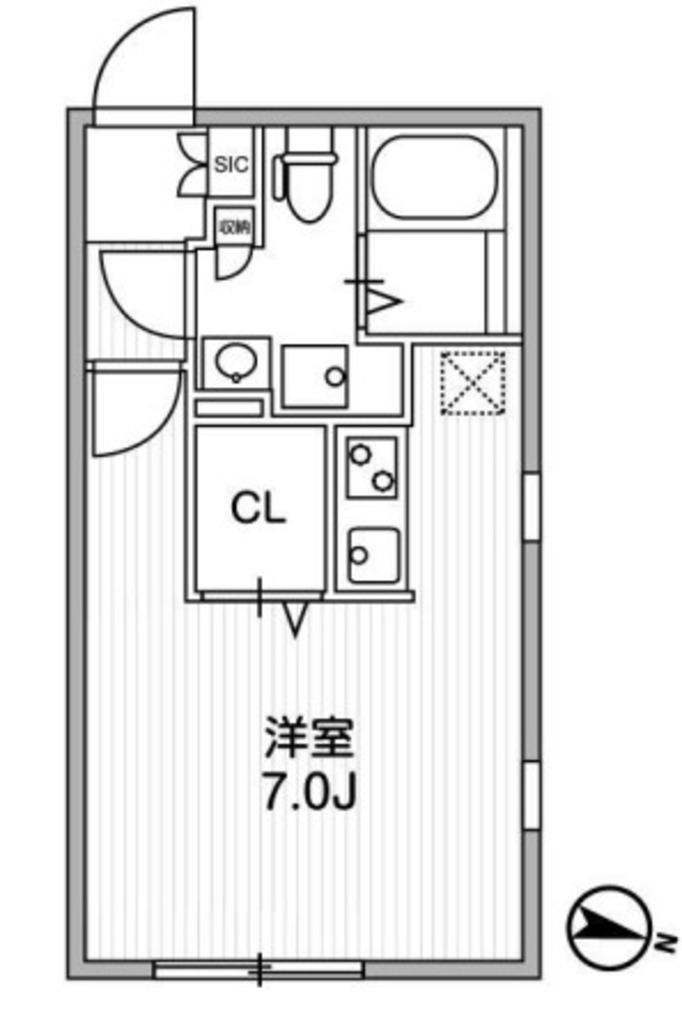 クアドール中野坂上(ワンルーム/3階)の間取り写真