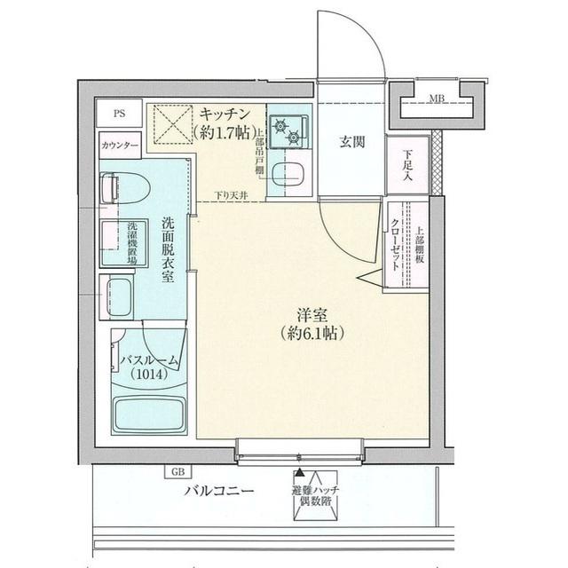 ロアール横浜十日市場(1K/5階)の間取り写真