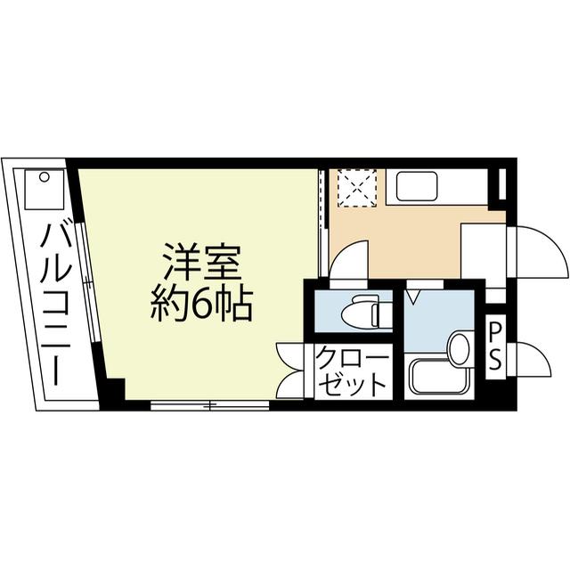 シルキーコート西新(1K/4階)の間取り写真