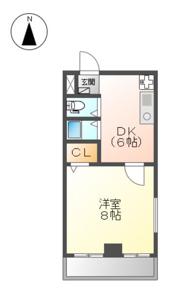 田中ビル(1DK/3階)の間取り写真