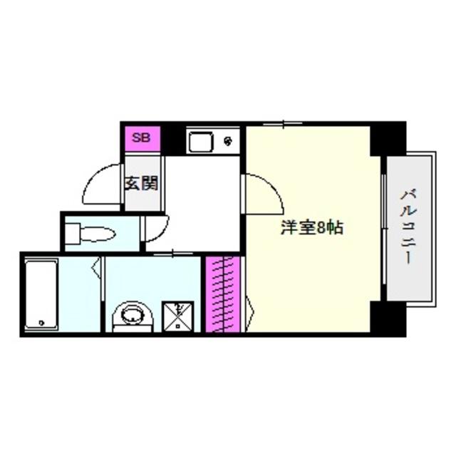 ラフォーレ都島本通II(1K/4階)の間取り写真