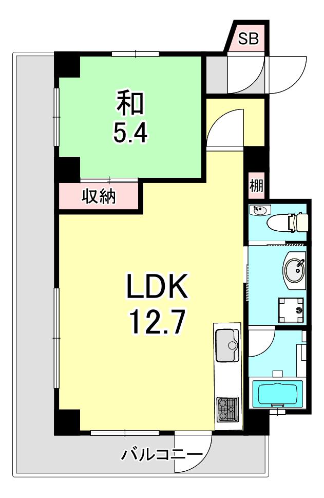 宮川ナガノ(1LDK/3階)の間取り写真