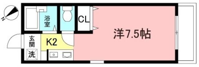 TKガーデンパレス(1K/1階)の間取り写真