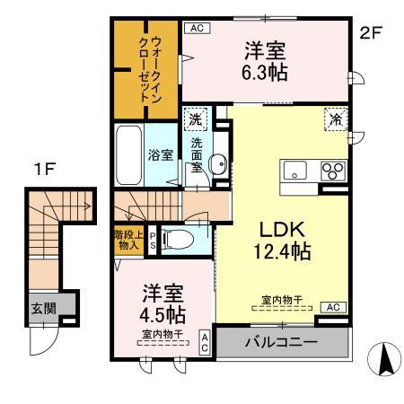 AOLANI(2LDK/2階)の間取り写真
