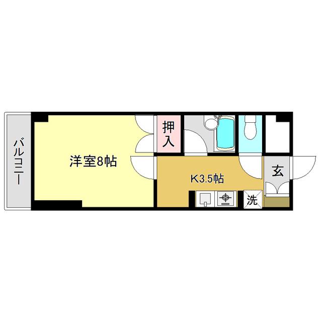 ミタニマンションIII(1K/2階)の間取り写真