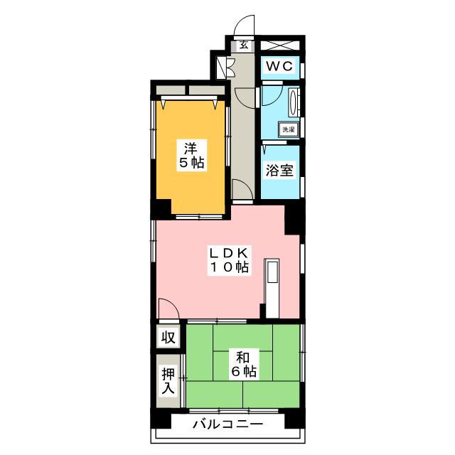 ヴェル巣鴨(2LDK/3階)の間取り写真